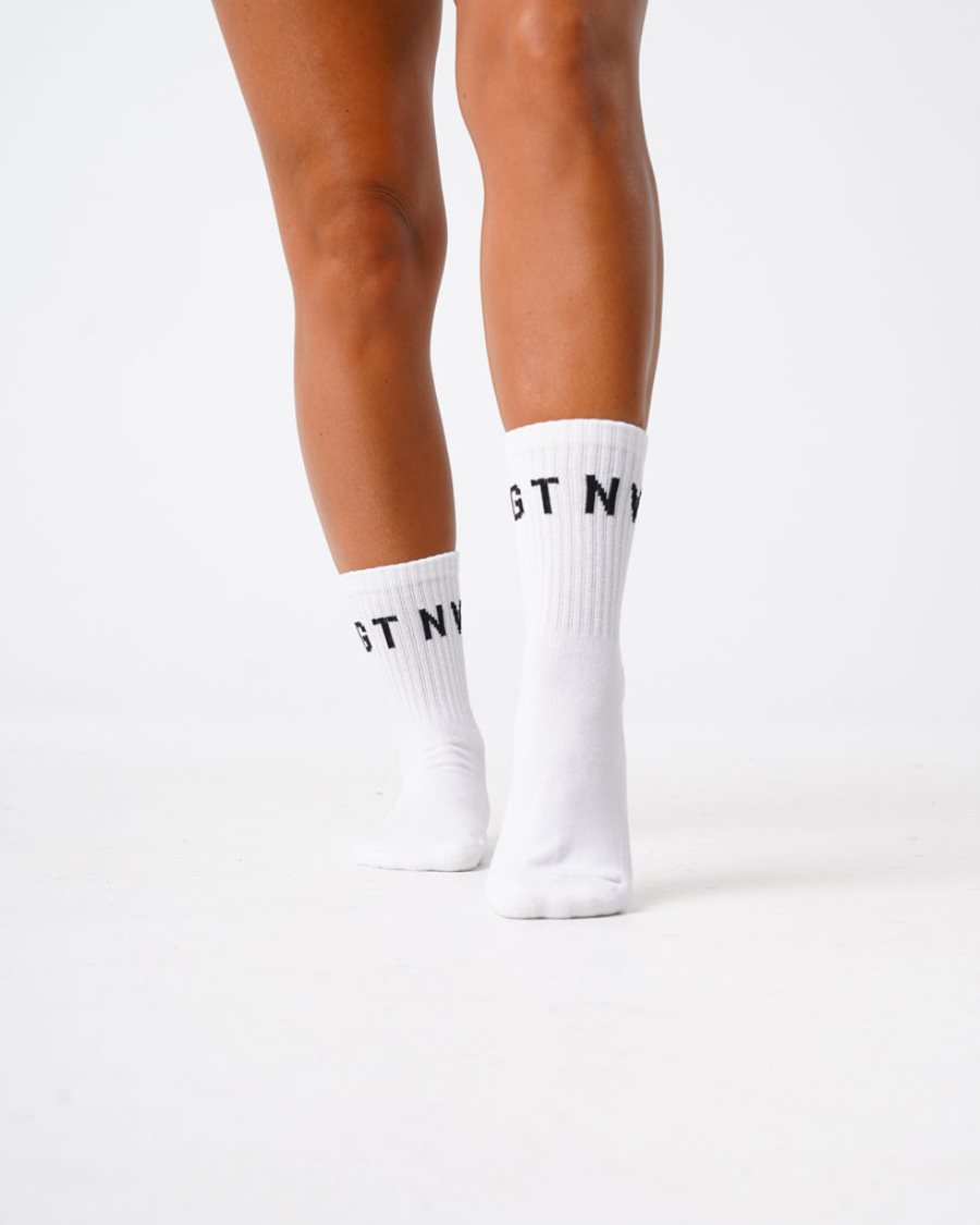 Accesorios NVGTN Crew Socks Hombre Blancas | FMk3WR08