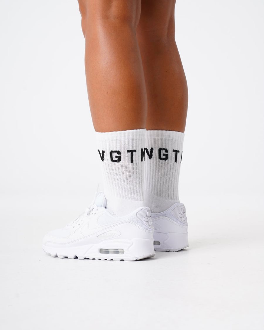 Accesorios NVGTN Crew Socks Hombre Blancas | FMk3WR08