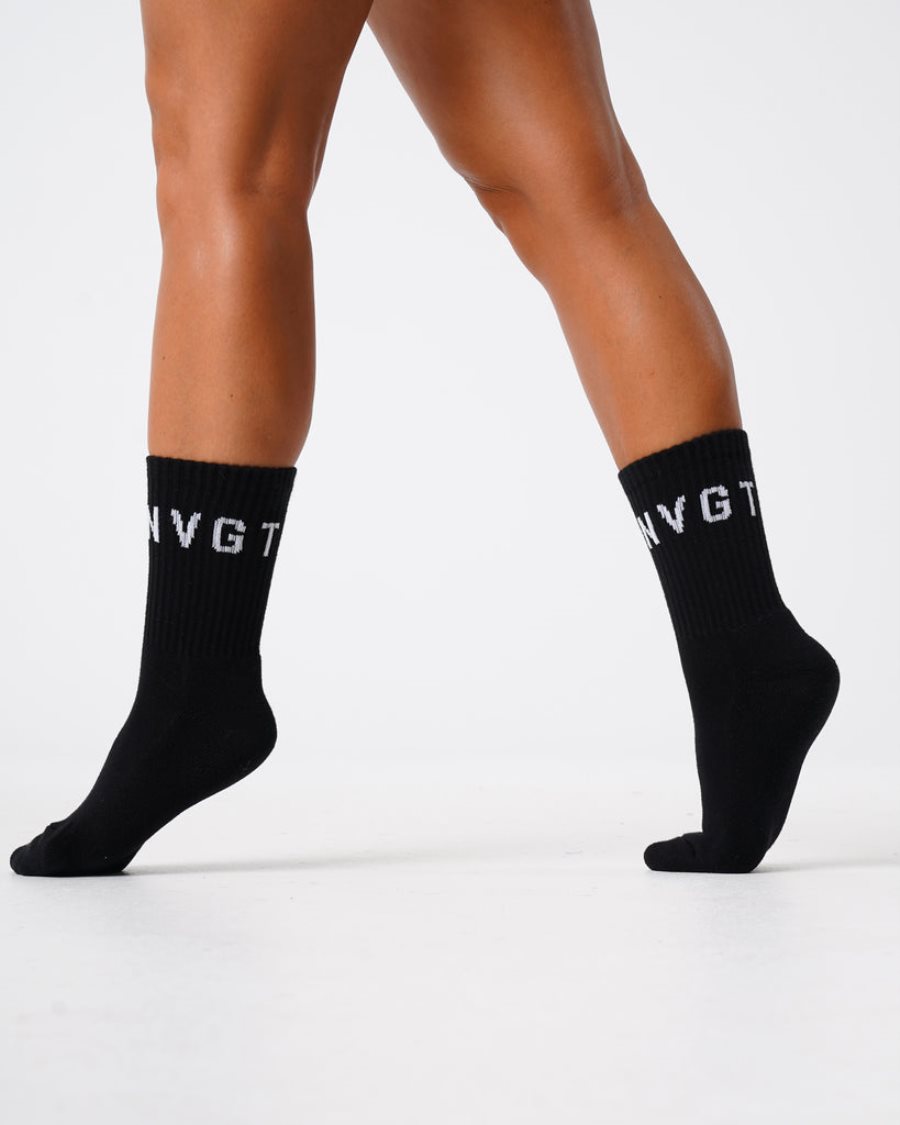 Accesorios NVGTN Crew Socks Hombre Negras | yZrOo68A