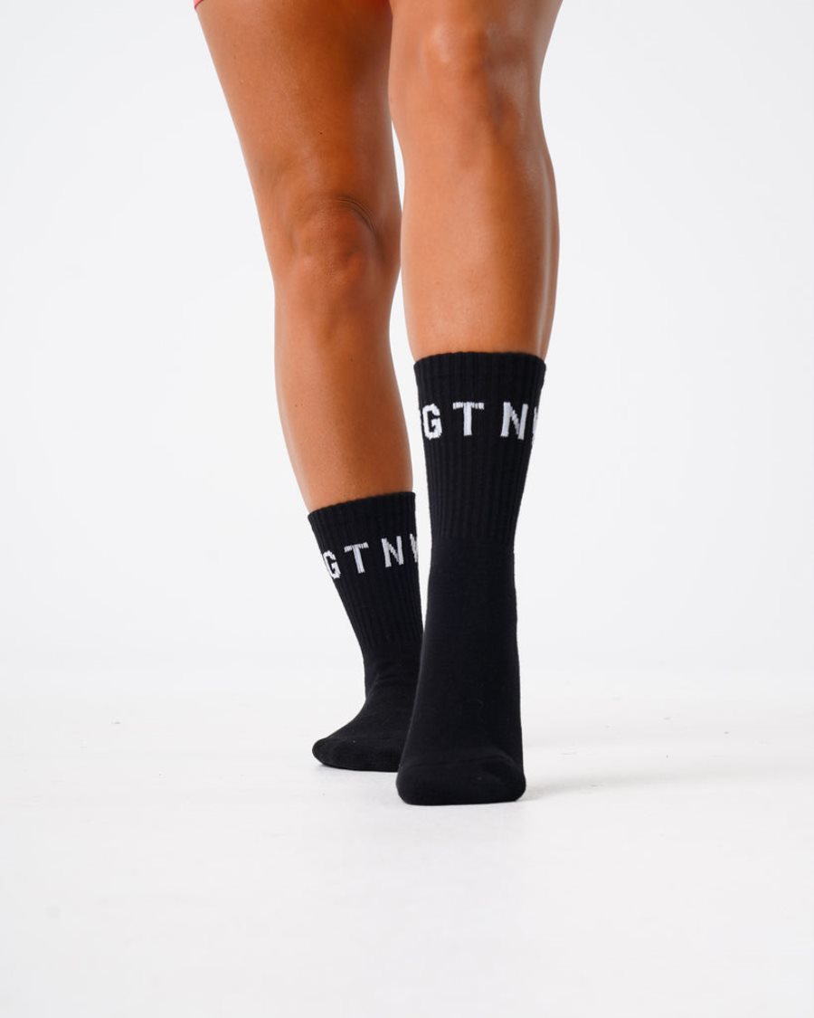 Accesorios NVGTN Crew Socks Hombre Negras | yZrOo68A