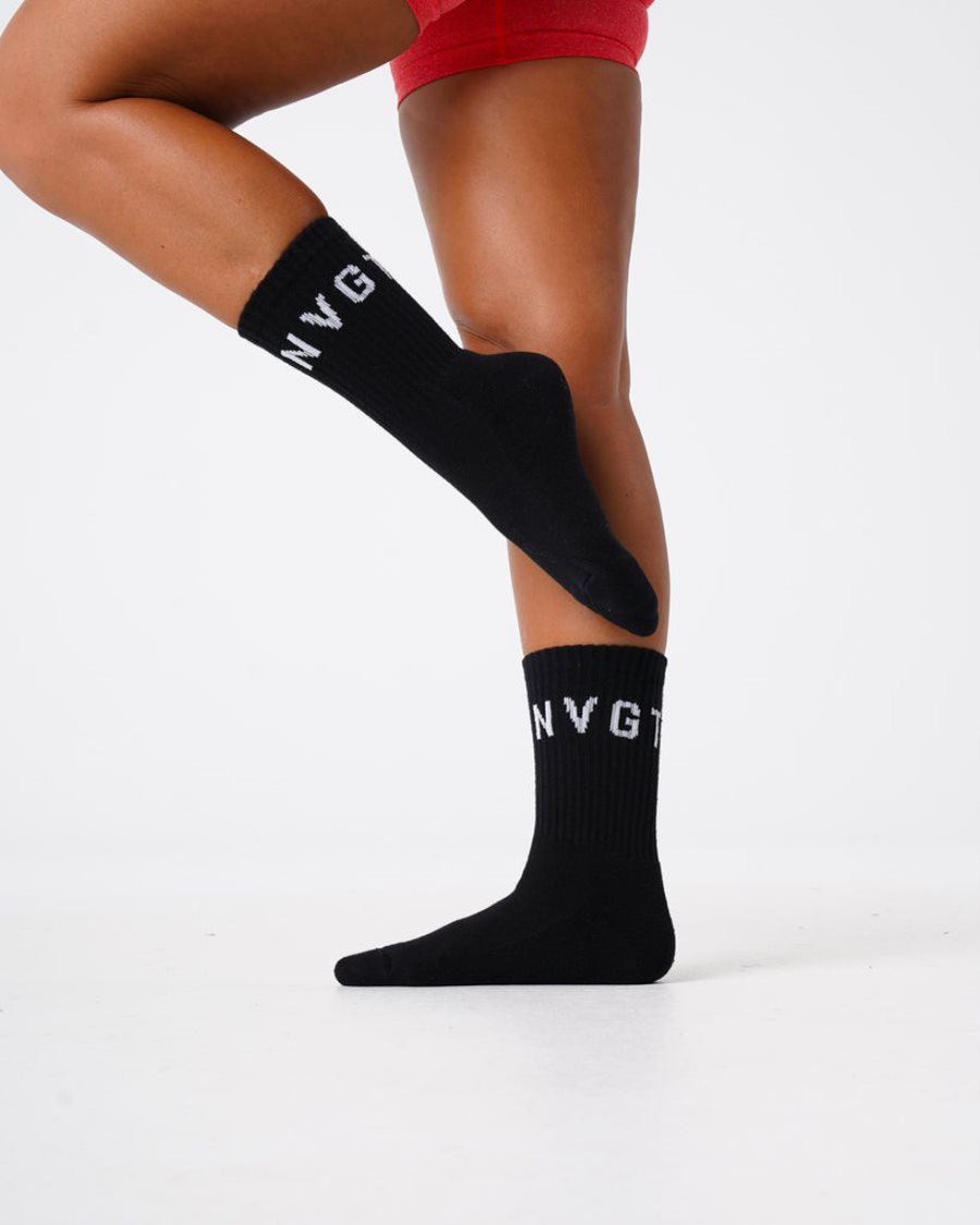 Accesorios NVGTN Crew Socks Hombre Negras | yZrOo68A