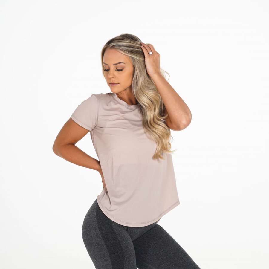 Camiseta NVGTN Lavish Mujer Beige | 6XoMR8Q7