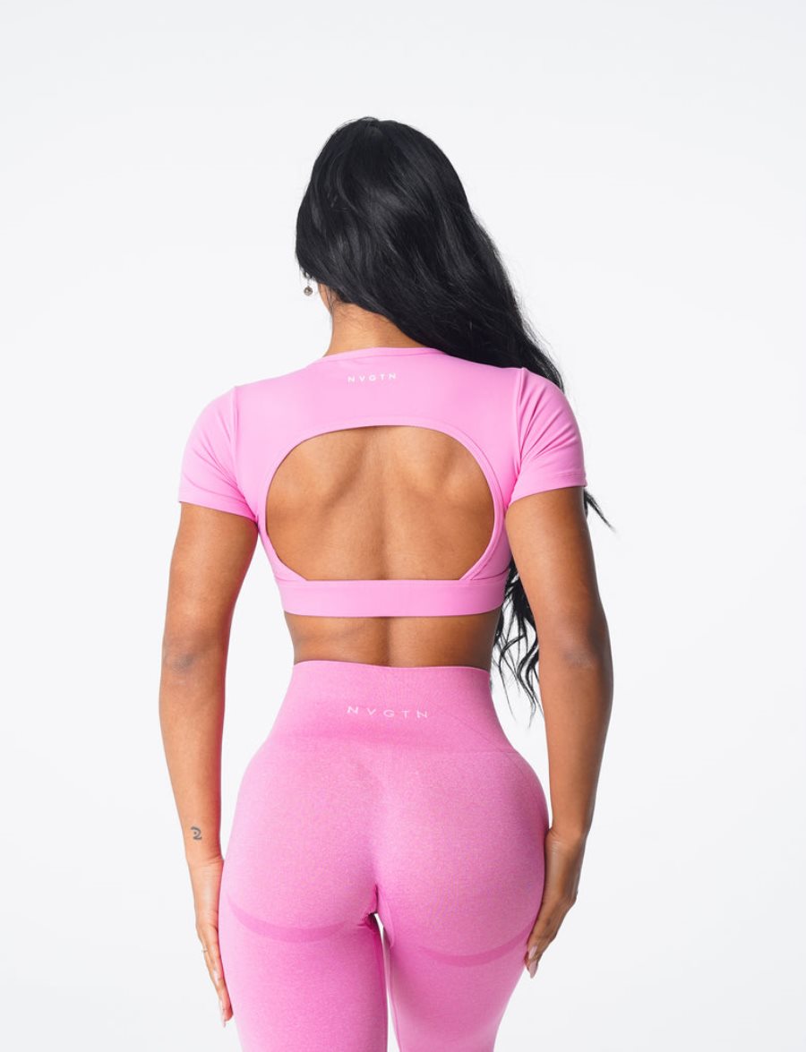 Camiseta NVGTN Open Back Mujer Rosas | h9gQ7RL0