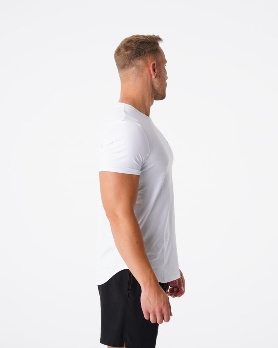 Camiseta NVGTN Pulse Fitted Hombre Blancas | 9JazQshZ