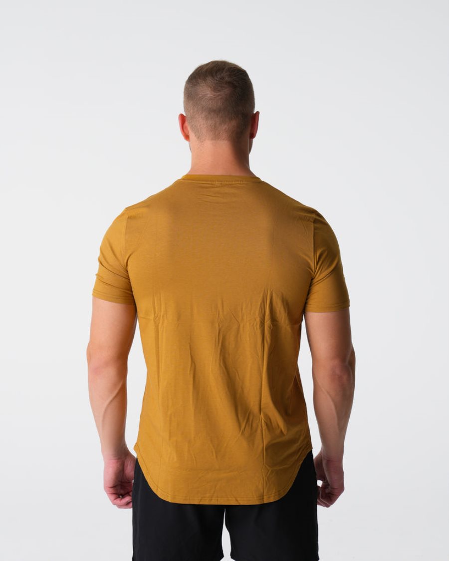 Camiseta NVGTN Pulse Fitted Hombre Naranjas | 82q15s0k