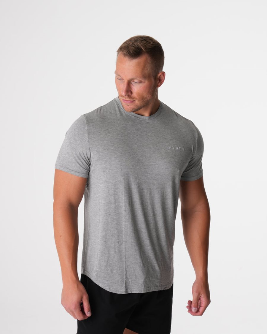 Camiseta NVGTN Tech Fitted Hombre Gris | X8TNNsFk