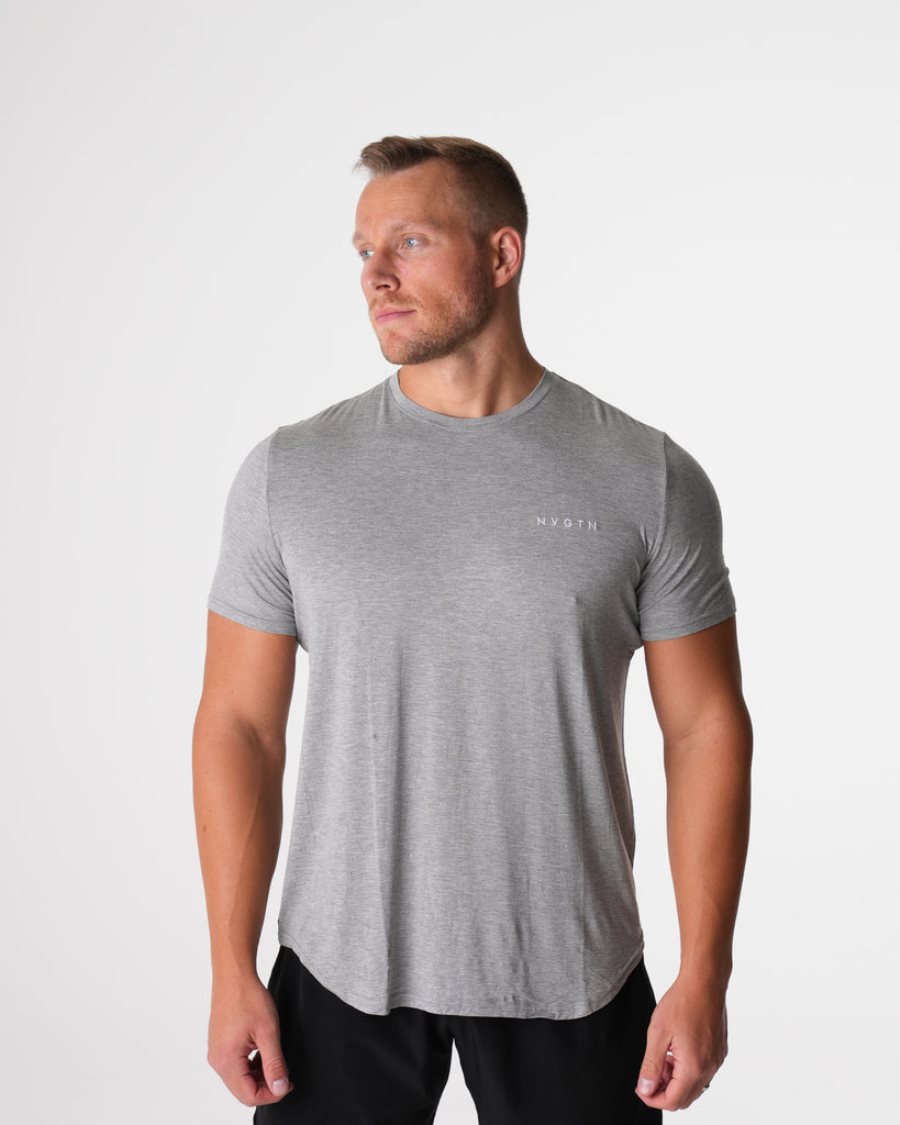 Camiseta NVGTN Tech Fitted Hombre Gris | X8TNNsFk