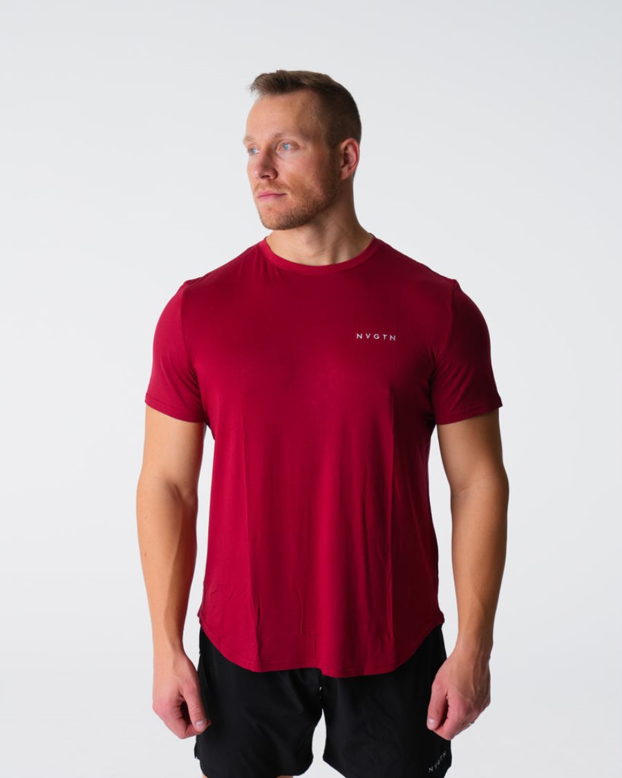 Camiseta NVGTN Tech Fitted Hombre Rosas | bezflVKe