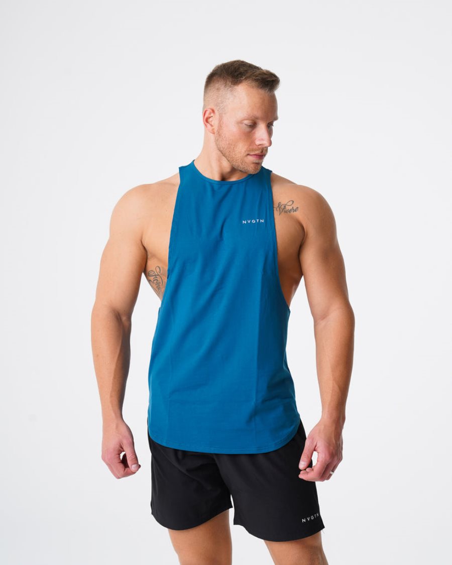 Camiseta Tirantes NVGTN Pulse Edge Hombre Azules | JGbVXoLO