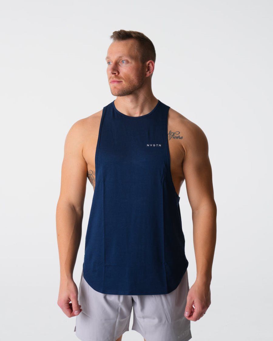 Camiseta Tirantes NVGTN Pulse Edge Hombre Azul Marino | JwX5v2Iv