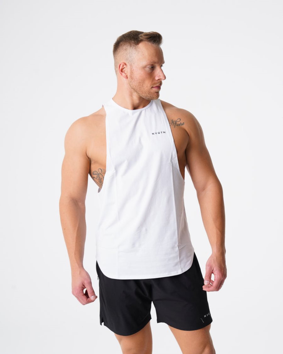 Camiseta Tirantes NVGTN Pulse Edge Hombre Blancas | LPm4IbT1