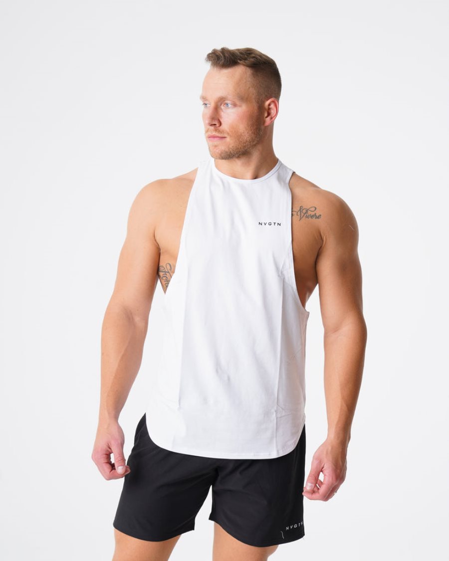 Camiseta Tirantes NVGTN Pulse Edge Hombre Blancas | LPm4IbT1