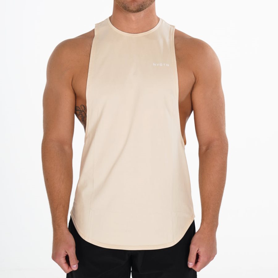 Camiseta Tirantes NVGTN Pulse Edge Hombre Beige | MCDZaNJh