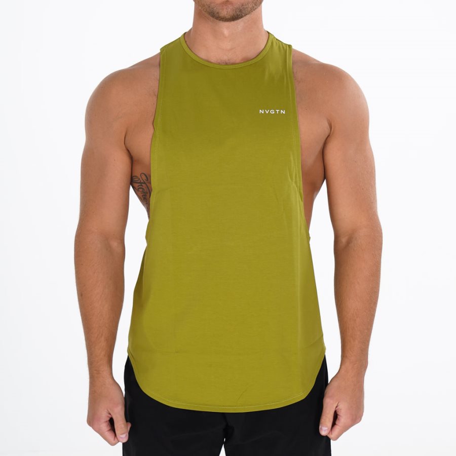 Camiseta Tirantes NVGTN Pulse Edge Hombre Verde Oliva | nyP2C9cT