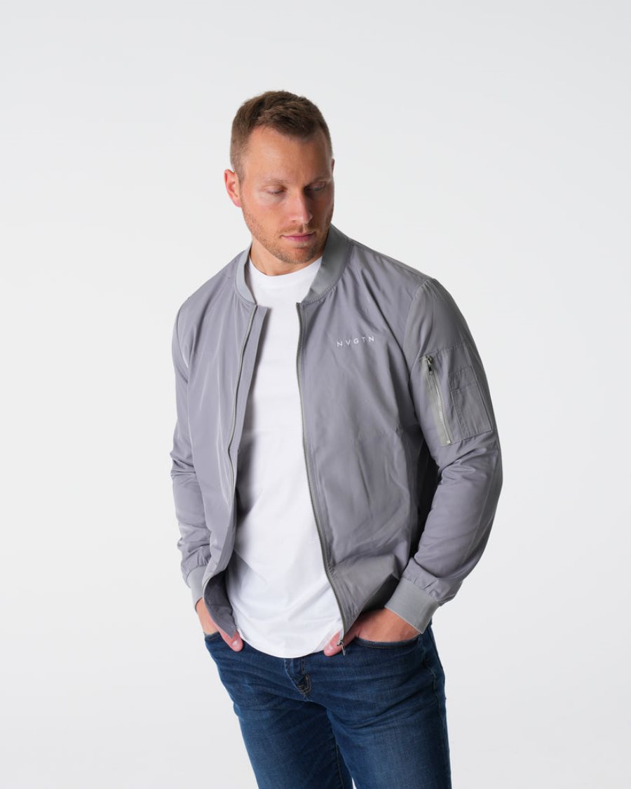 Chaquetas NVGTN Bomber Hombre Gris | ivCoCDDN