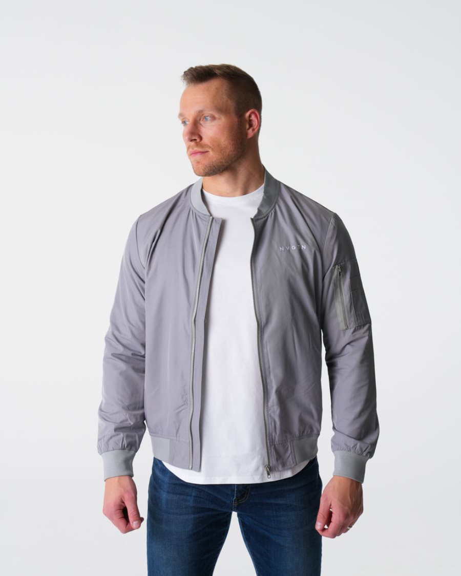 Chaquetas NVGTN Bomber Hombre Gris | ivCoCDDN