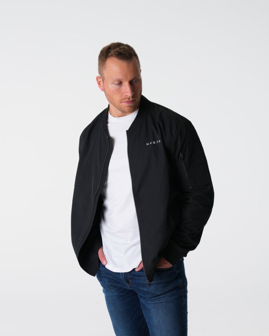 Chaquetas NVGTN Bomber Hombre Negras | GUxsl0fP