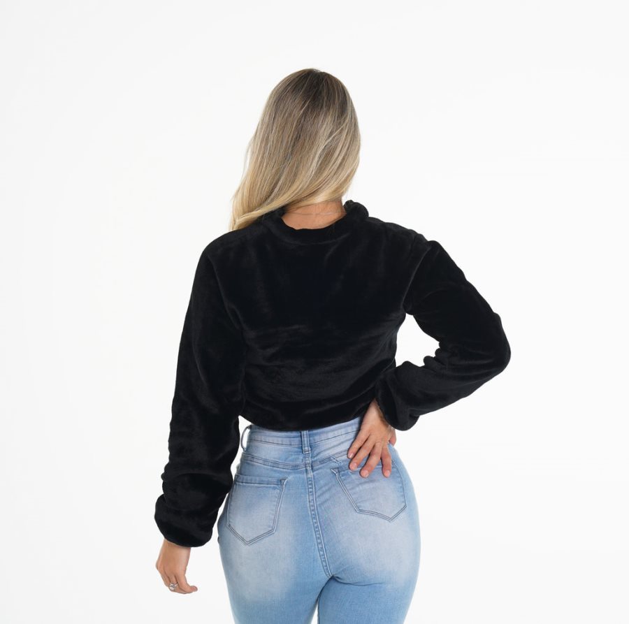 Fleece NVGTN Cropped Teddy Mujer Negras | TgoeQjqa