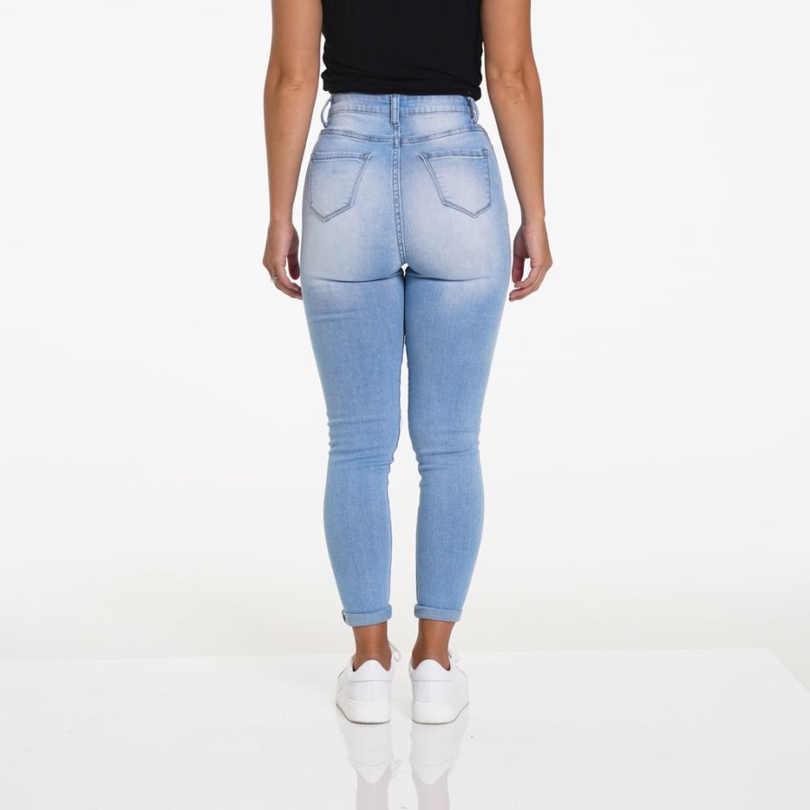 Jeans NVGTN Navishape Ripped Mujer Azules Claro | WObEIKaH