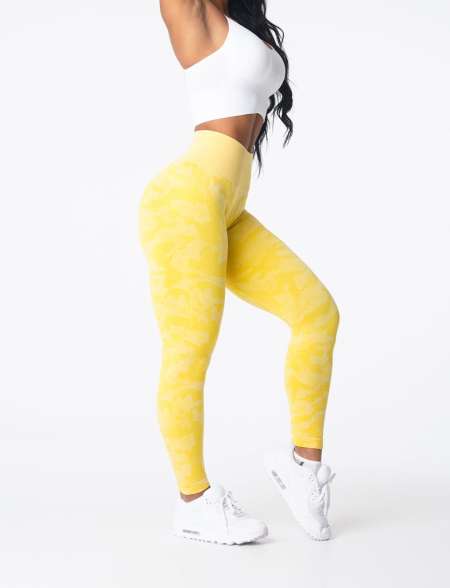 Leggins NVGTN Camo Seamless Mujer Amarillo | YfSqZCnD