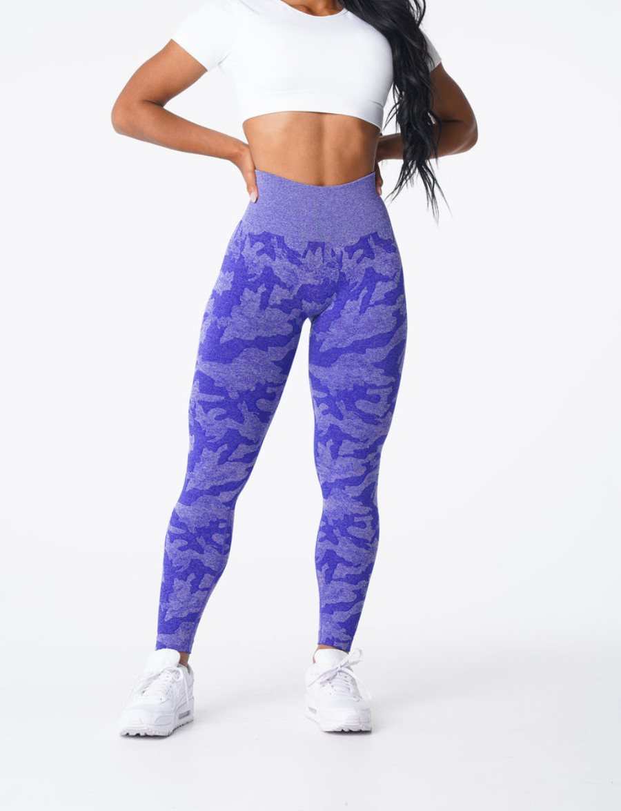 Leggins NVGTN Camo Seamless Mujer Azules | 2EjbnfHC