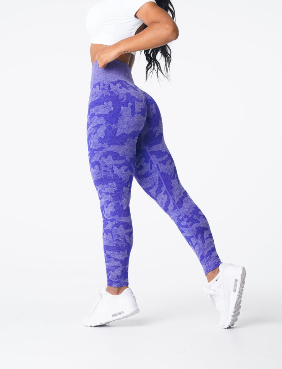 Leggins NVGTN Camo Seamless Mujer Azules | 2EjbnfHC