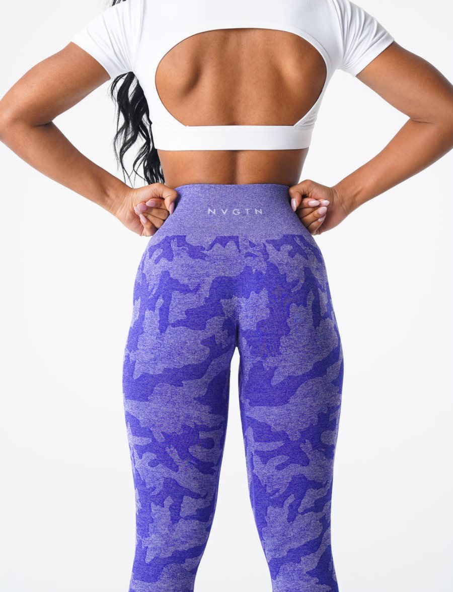 Leggins NVGTN Camo Seamless Mujer Azules | 2EjbnfHC