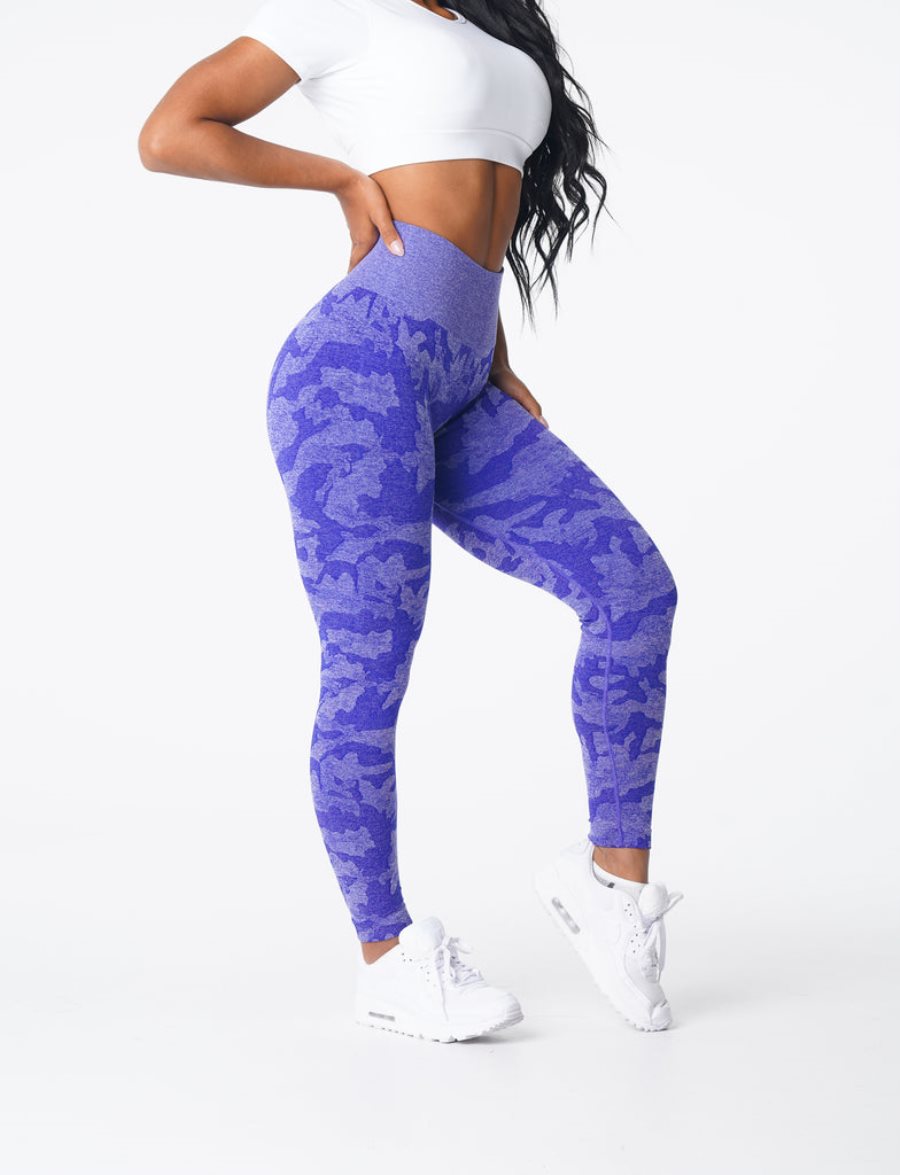 Leggins NVGTN Camo Seamless Mujer Azules | 2EjbnfHC