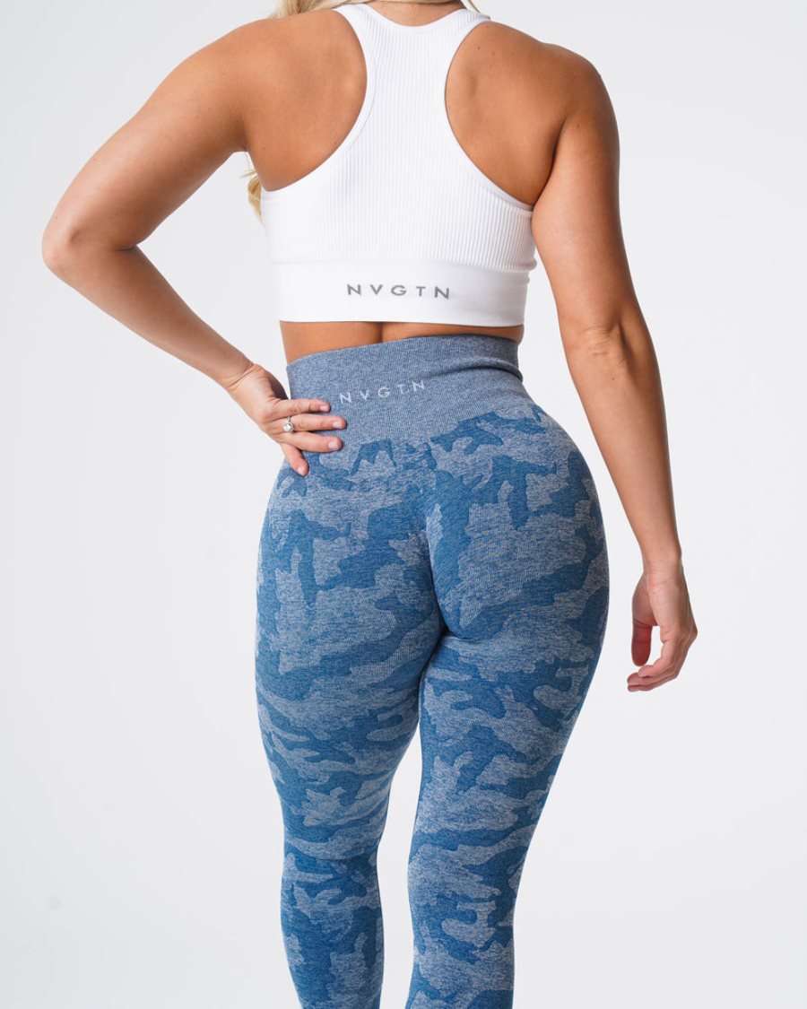 Leggins NVGTN Camo Seamless Mujer Azules | I2PFoZui