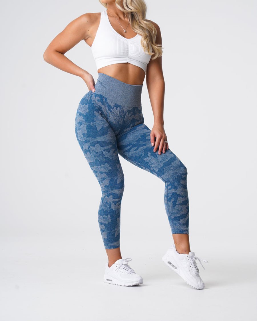 Leggins NVGTN Camo Seamless Mujer Azules | I2PFoZui