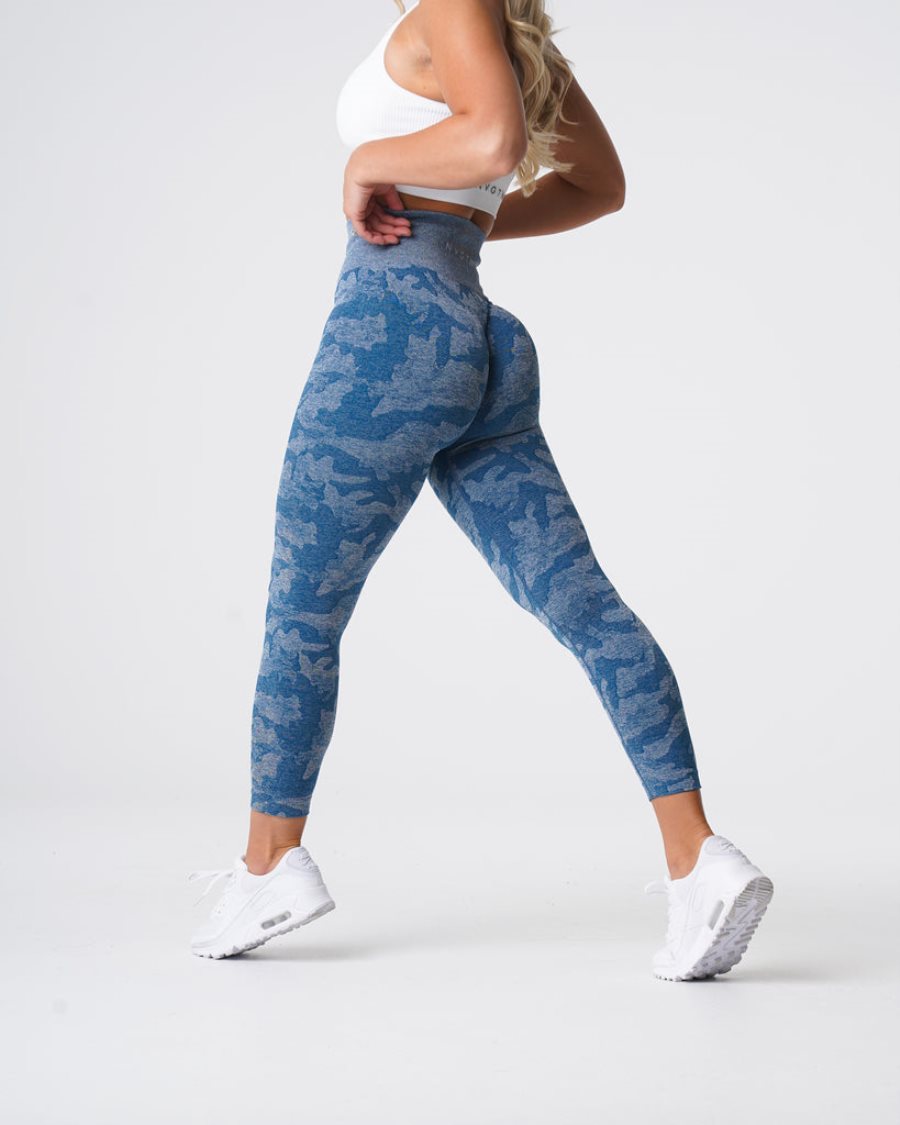 Leggins NVGTN Camo Seamless Mujer Azules | I2PFoZui