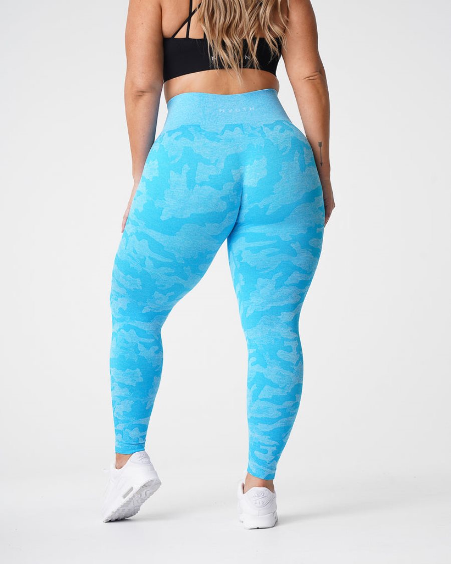 Leggins NVGTN Camo Seamless Mujer Azules | XQ36rjDj