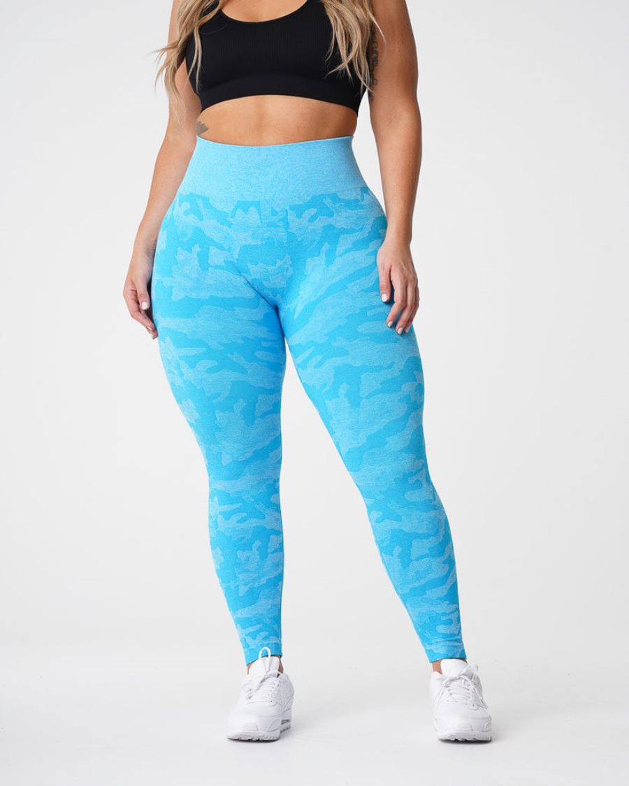 Leggins NVGTN Camo Seamless Mujer Azules | XQ36rjDj