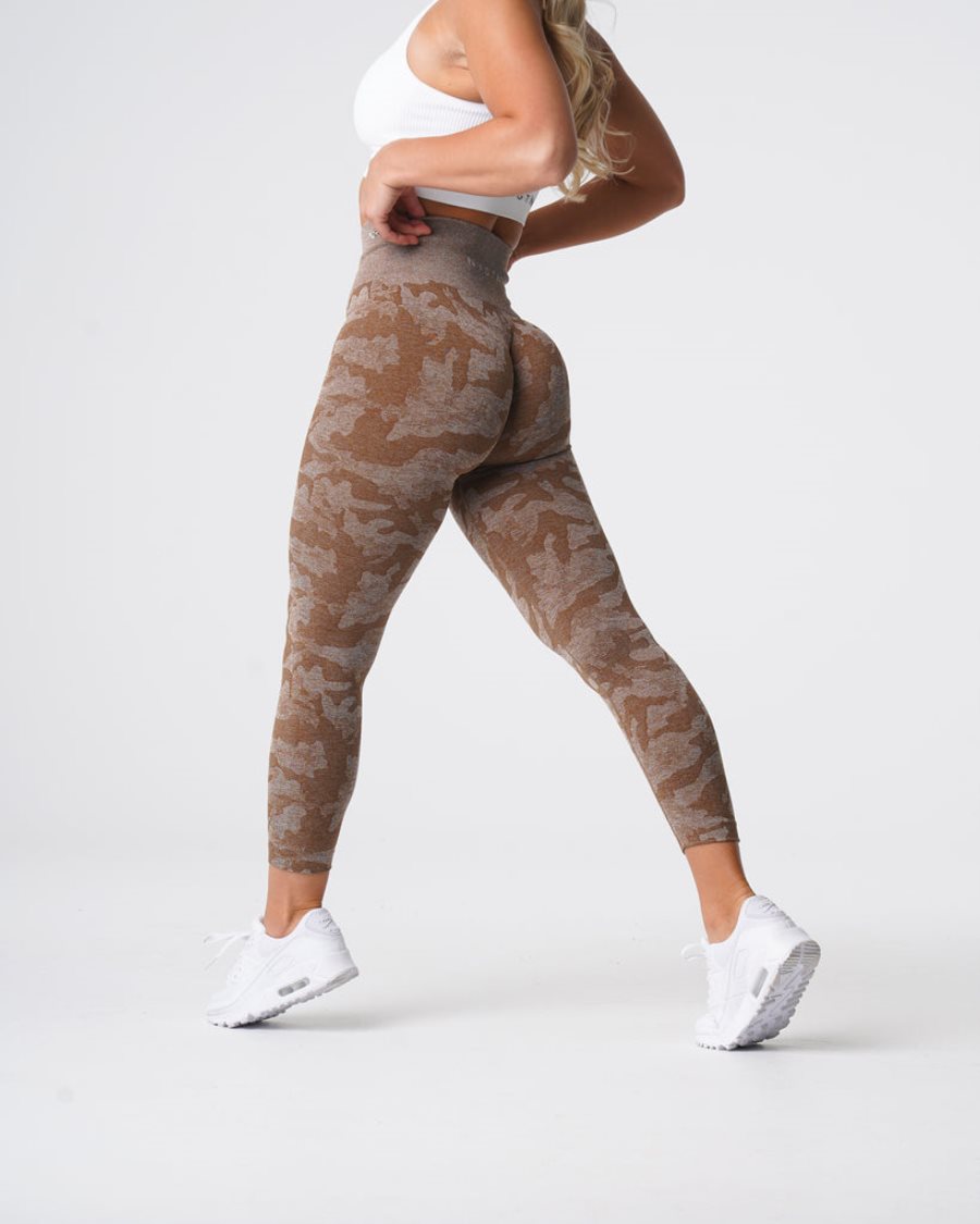 Leggins NVGTN Camo Seamless Mujer Marrones | XhDuvJNA