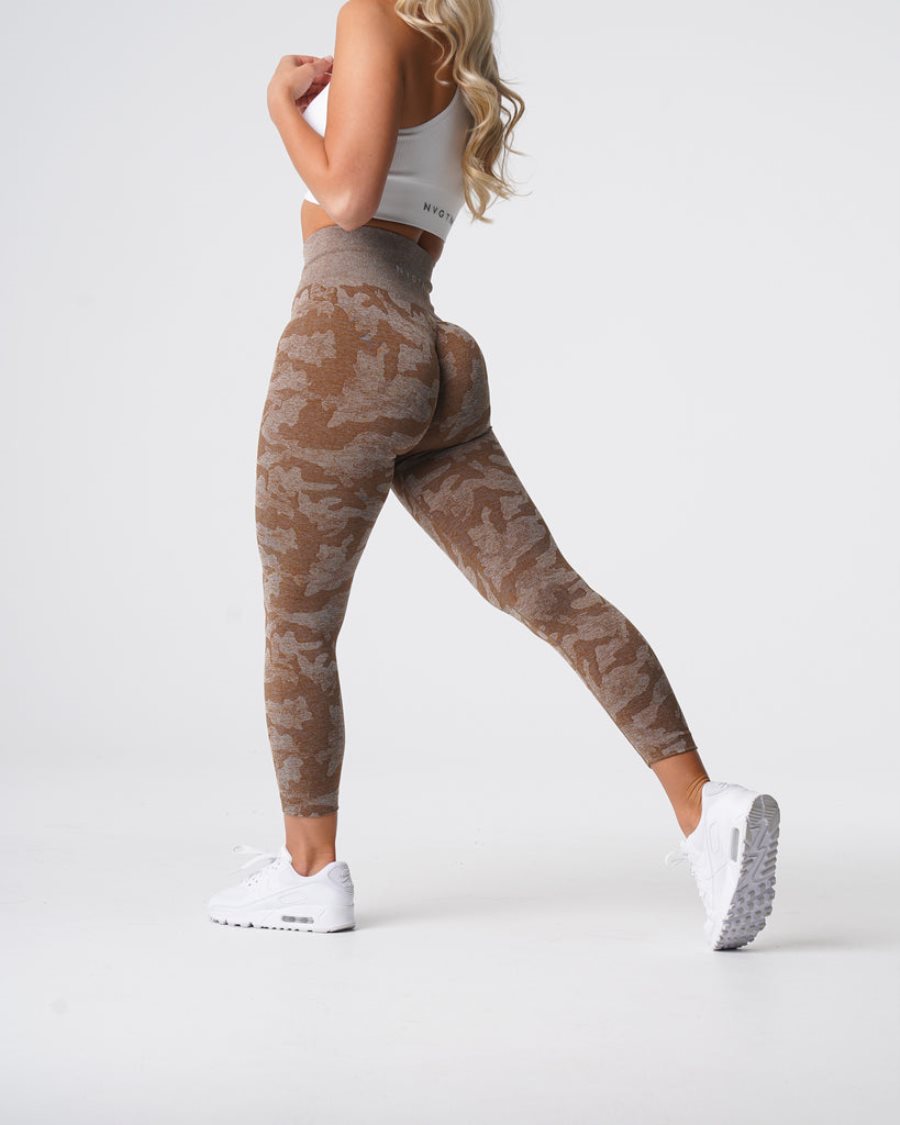 Leggins NVGTN Camo Seamless Mujer Marrones | XhDuvJNA