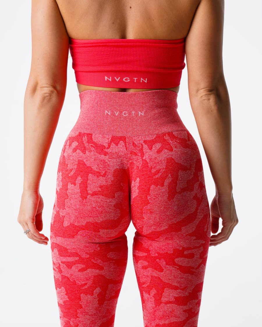 Leggins NVGTN Camo Seamless Mujer Rojas | NHNm6Hx3