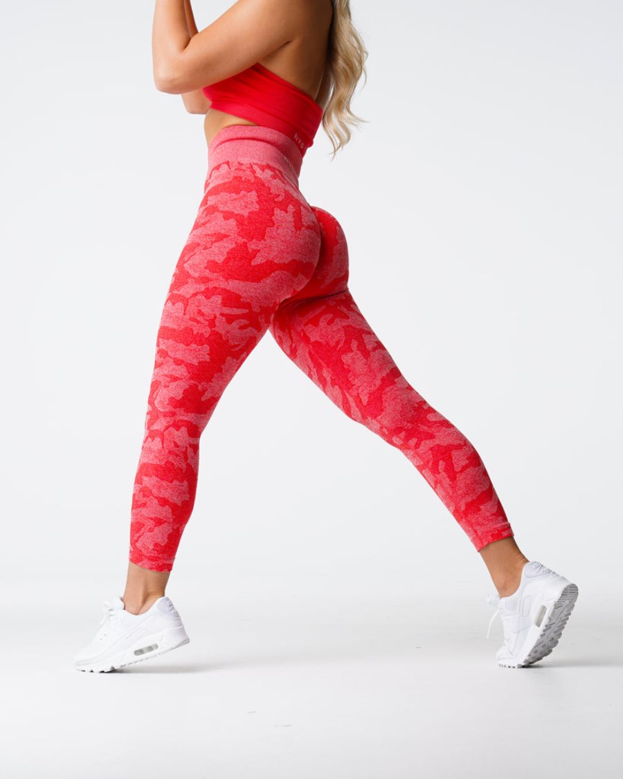 Leggins NVGTN Camo Seamless Mujer Rojas | NHNm6Hx3