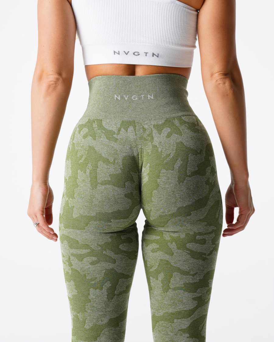 Leggins NVGTN Camo Seamless Mujer Verde | RbLh8Avb