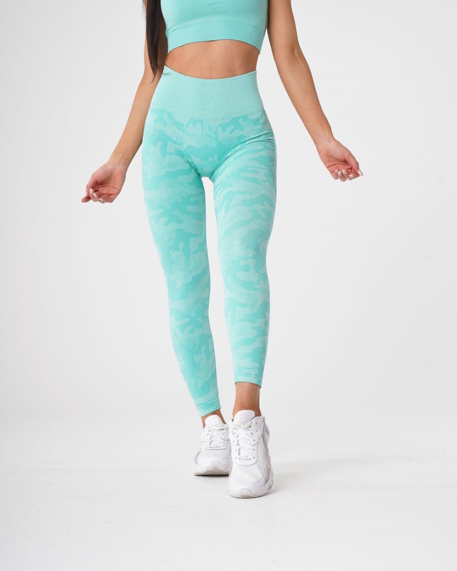 Leggins NVGTN Camo Seamless Mujer Verde Menta | S9feV0JR