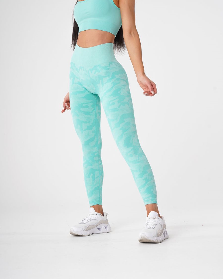 Leggins NVGTN Camo Seamless Mujer Verde Menta | S9feV0JR