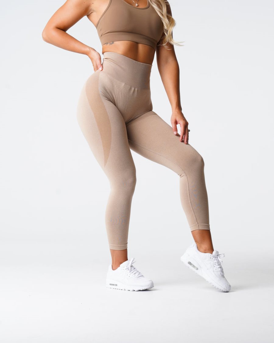 Leggins NVGTN Contour Seamless Mujer Beige | GAO6VQHa