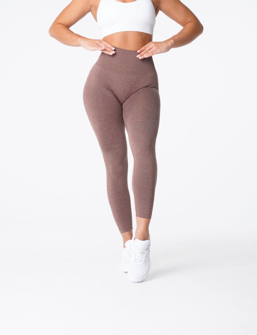 Leggins NVGTN Curve Seamless Mujer Gris Marrones | mBbY0hgW