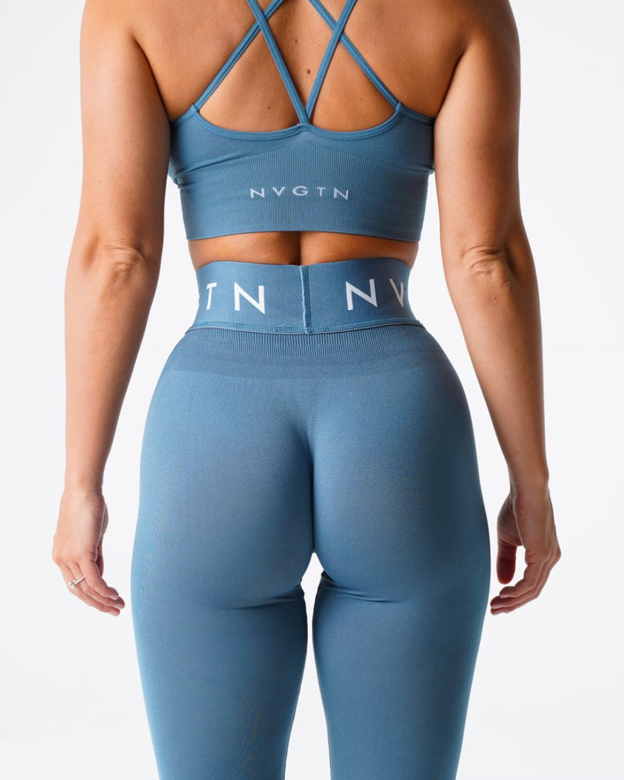 Leggins NVGTN Deporte Seamless Mujer Azules | PQ7u4Xh9