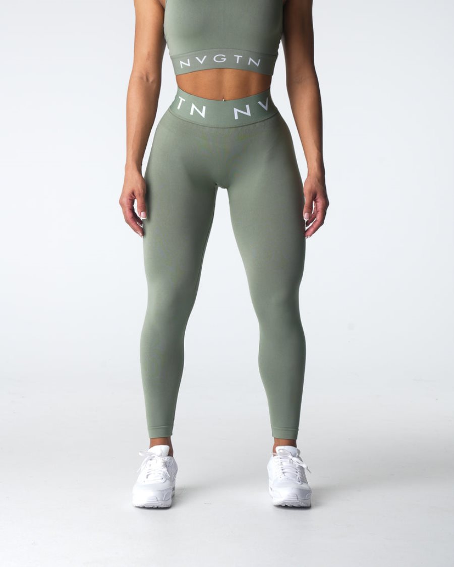 Leggins NVGTN Deporte Seamless Mujer Verde | 1WX3Taq5