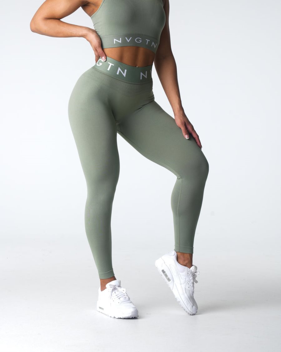 Leggins NVGTN Deporte Seamless Mujer Verde | 1WX3Taq5