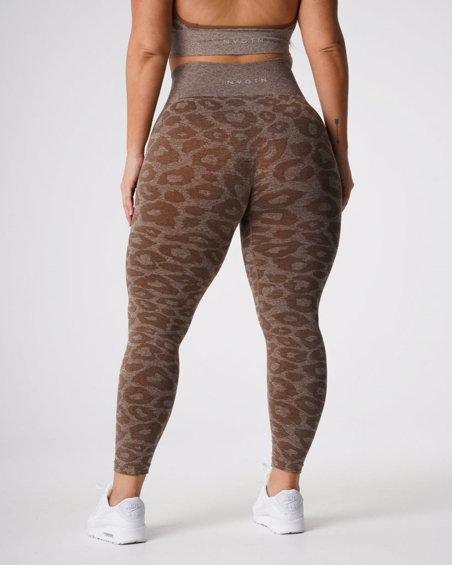 Leggins NVGTN Leopard Seamless Mujer Marrones | s4mfLQau