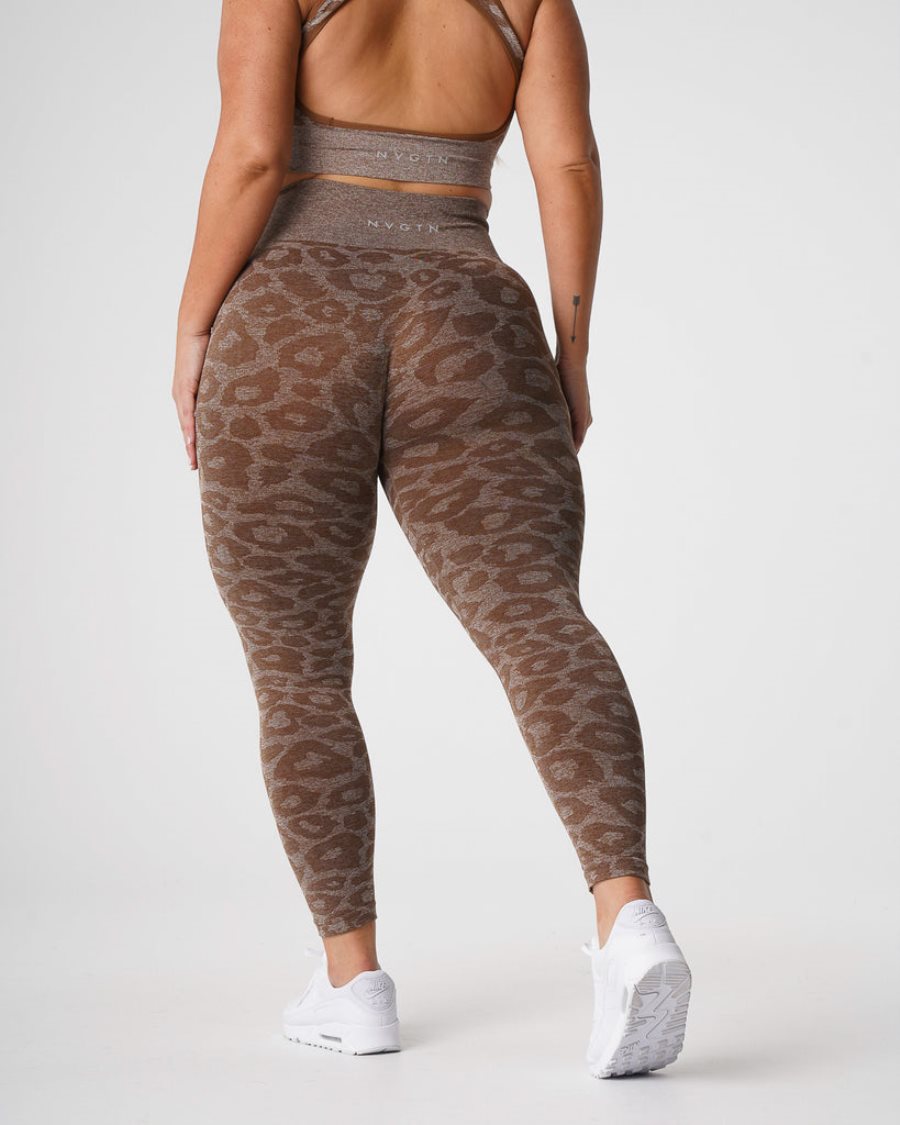 Leggins NVGTN Leopard Seamless Mujer Marrones | s4mfLQau