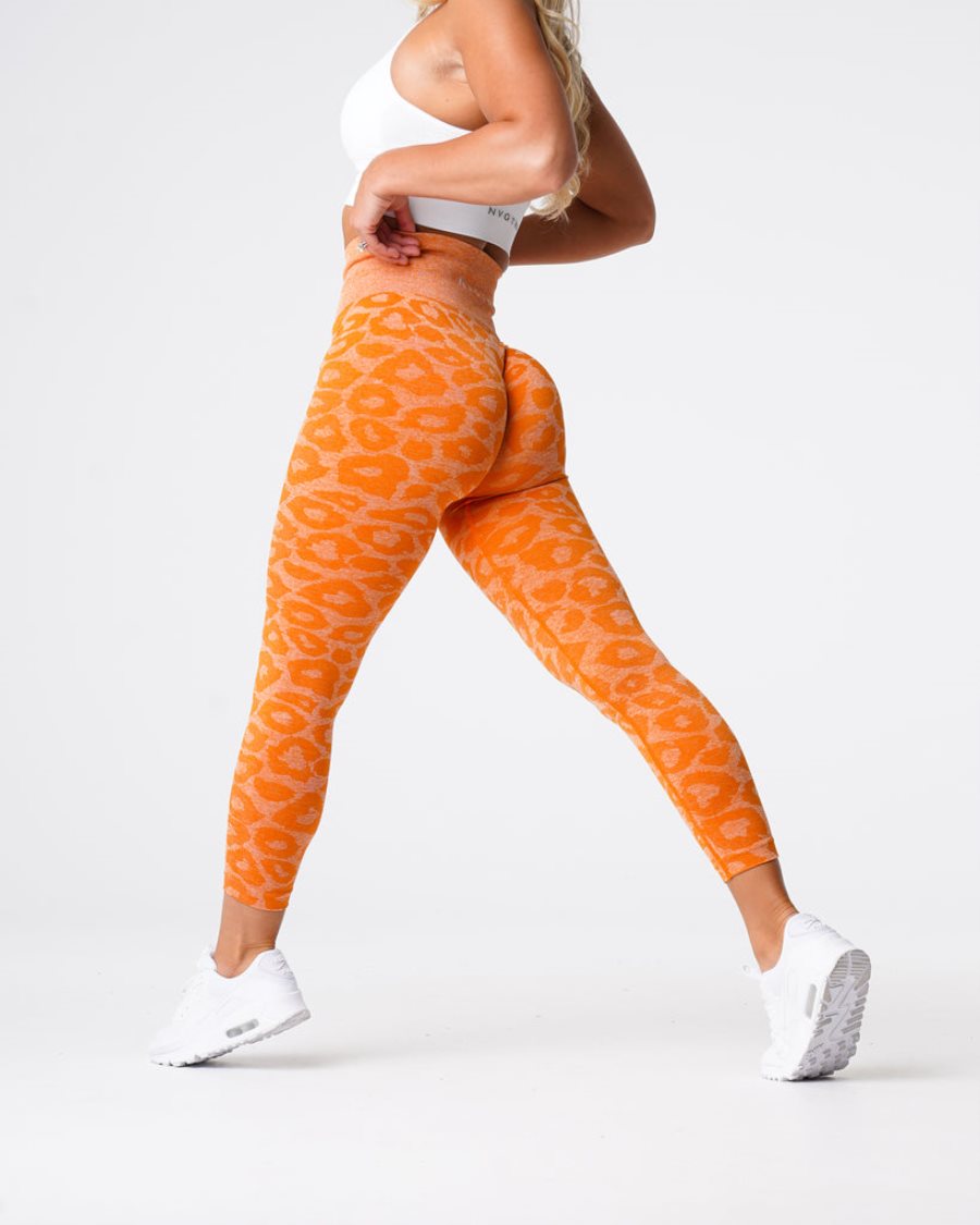 Leggins NVGTN Leopard Seamless Mujer Naranjas | Z4ndg8Ev