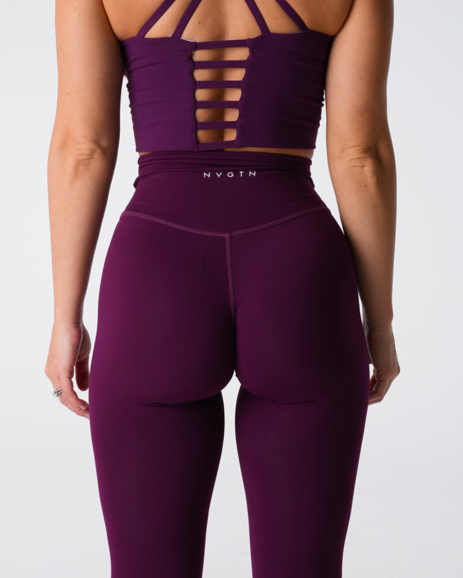 Leggins NVGTN Signature 2.0 Mujer Moradas Oscuro | rD6I14fF