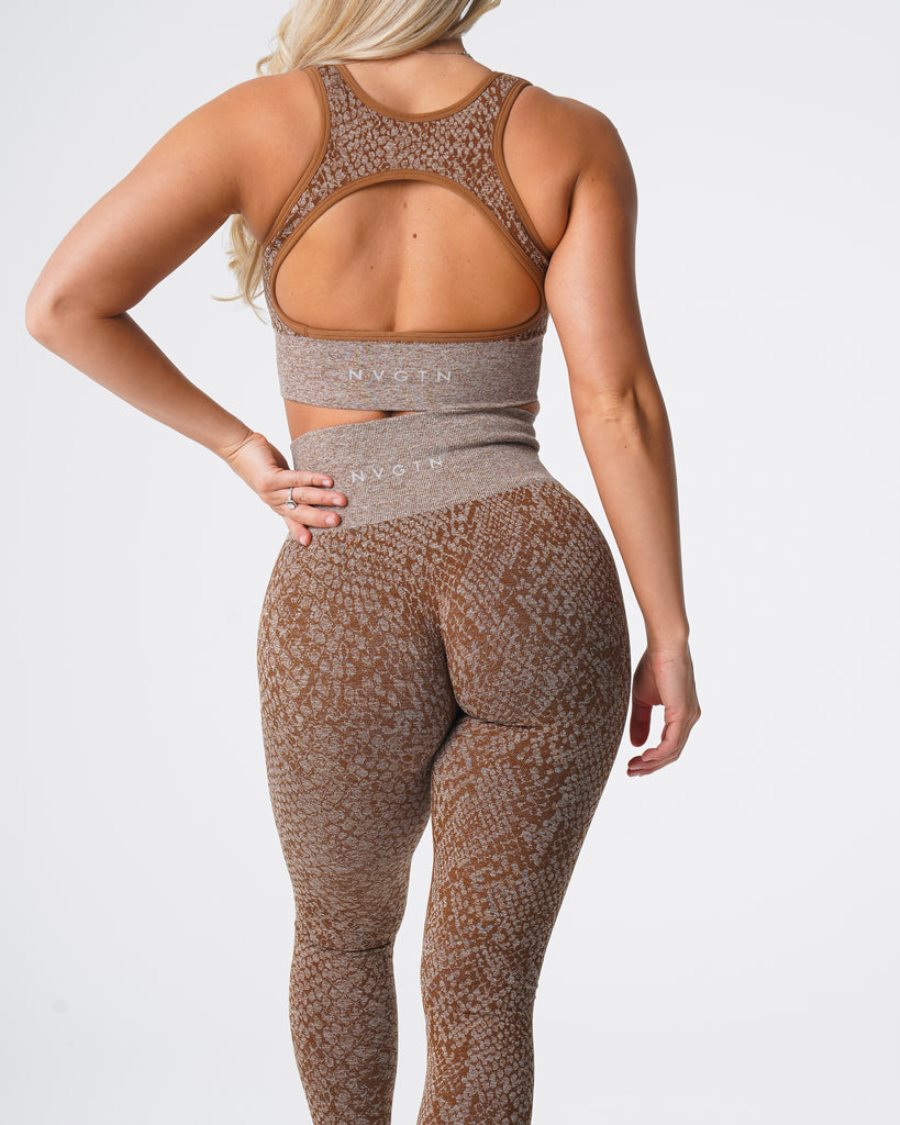 Leggins NVGTN Snakeskin Seamless Mujer Marrones | kDNQR5XE